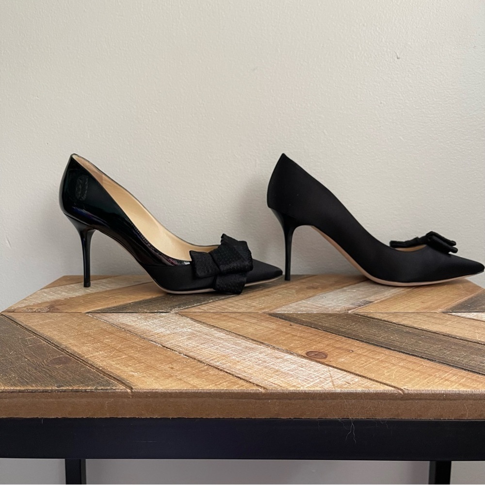 Jimmy Choo-Fitz Satin Patent Pump - Picture 12 of 12